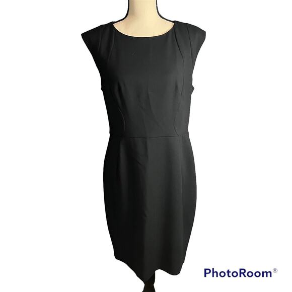 French Connection NEW Womens Black Sheath Sleeveless Dress Sz 16 FLAW Careerwear - Picture 1 of 6